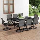 7 Piece Garden Dining Set Textilene and Steel